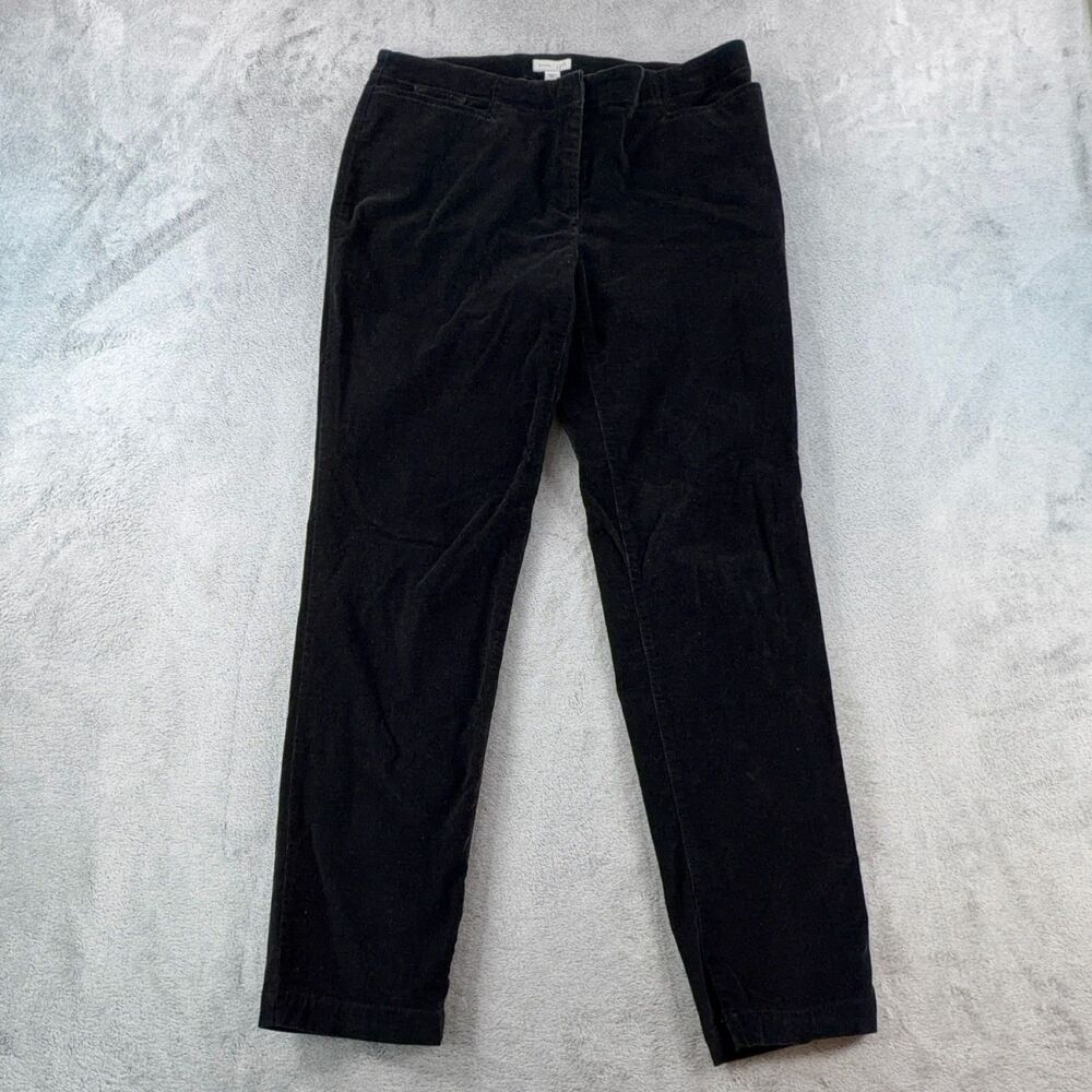J Jill Corduroy Pants Womens Size 8 Black Straight Leg Mid Rise